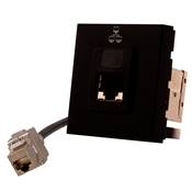 Plastron 45x45 Ethernet RJ45 S/FTP Cat6A Femelle/Femelle, Noir