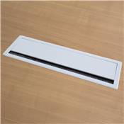 Top Access en Aluminium avec Brosse et Soft Closing Blanc 400 x 127 mm