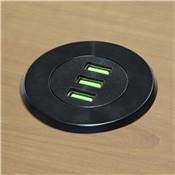 Chargeur de Table Encastrable 3 Ports USB A Alimentation Secteur