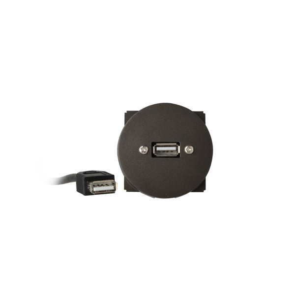 Plastron Céliane USB A 2.0 Femelle/Femelle Graphite
