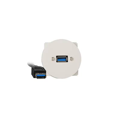 Plastron Céliane USB A 3.0 Femelle/Femelle Blanc