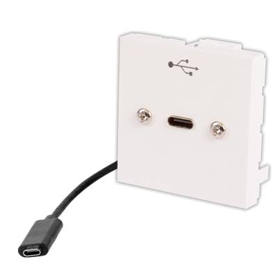 Plastron 45x45 USB C 3.1 Femelle/Femelle Blanc