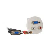 Plastron Céliane VGA Full Pin + 2 RCA Femelles/Femelles, Blanc