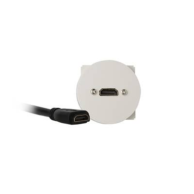 Plastron Céliane HDMI 2.0 4K UHD 60Hz 18 Gbits/s Femelle/Femelle, Blanc