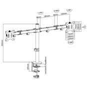 Support de Bureau à fixer 2 Ecrans 13" à 32