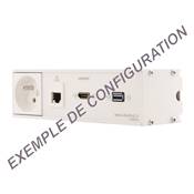 Réglette de connexion Multifonctions Type BCDA 4 Postes Equipement SUR MESURE – Blanc