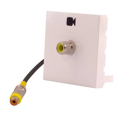 Plastron 45x45 VIDEO RCA Femelle/Femelle, Blanc