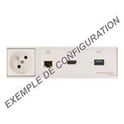 Réglette de connexion Multifonctions Type BCDA 4 Postes Equipement SUR MESURE – Blanc