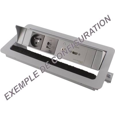 Boitier de Table Saillie Multifonctions Type BTU 4 Postes Equipement SUR MESURE – Silver