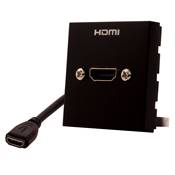 Plastron 45x45 HDMI 2.0 4K UHD 60Hz 18 Gbits/s Femelle/Femelle, Noir