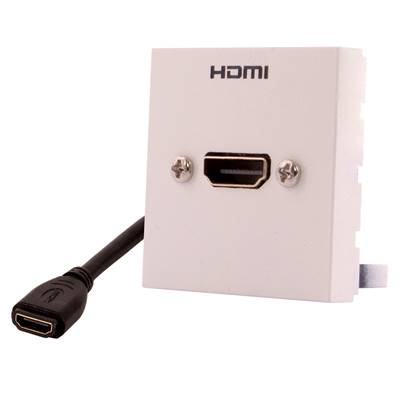 Plastron 45x45 HDMI 2.0 4K UHD 60Hz 18 Gbits/s Femelle/Femelle, Blanc