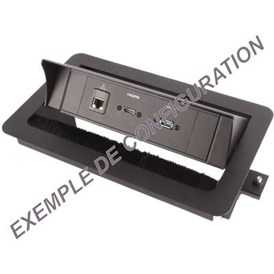 Boitier de Table Saillie Multifonctions Type BTU 3 Postes Equipement SUR MESURE – Noir