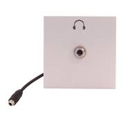 Plastron 45x45 AUDIO STEREO Mini Jack 3.5 Femelle/Femelle, Blanc