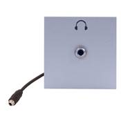 Plastron 45x45 AUDIO STEREO Mini Jack 3.5 Femelle/Femelle, Silver