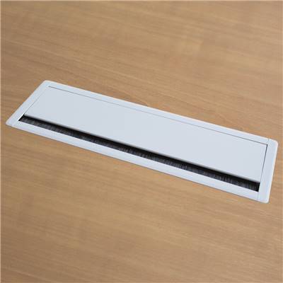 Top Access en Aluminium avec Brosse et Soft Closing Blanc 400 x 127 mm